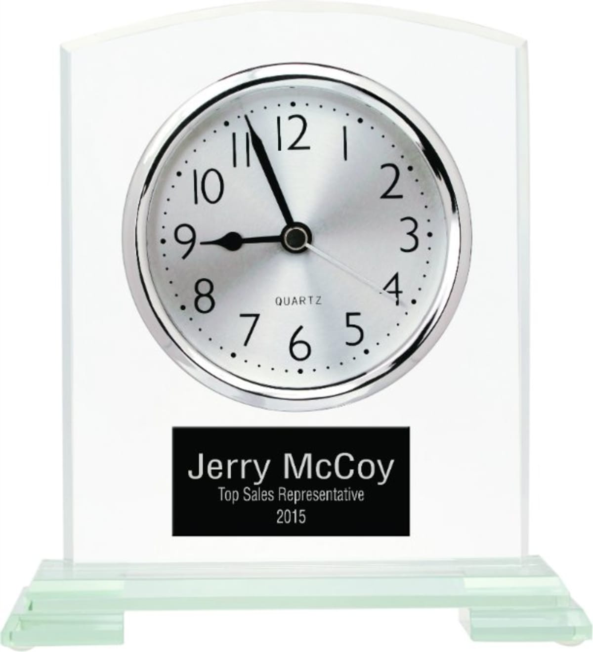 Custom Square Arch Glass Clock (6 1/2