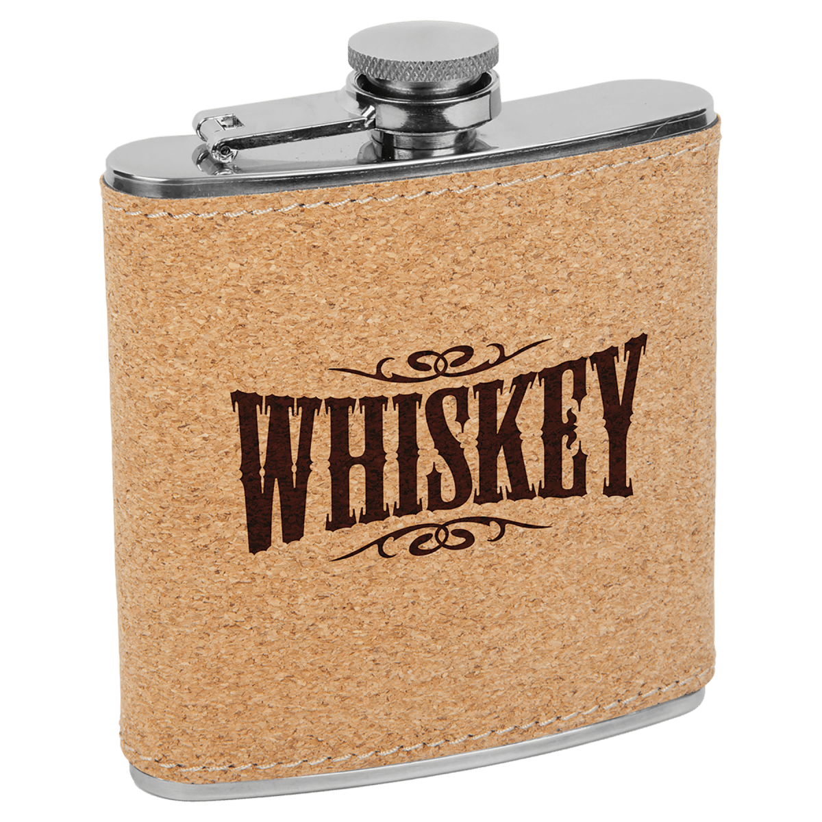 Custom Cork Stainless Steel Flask (6oz) — Engraved Flask | Personalized Gift — product photo