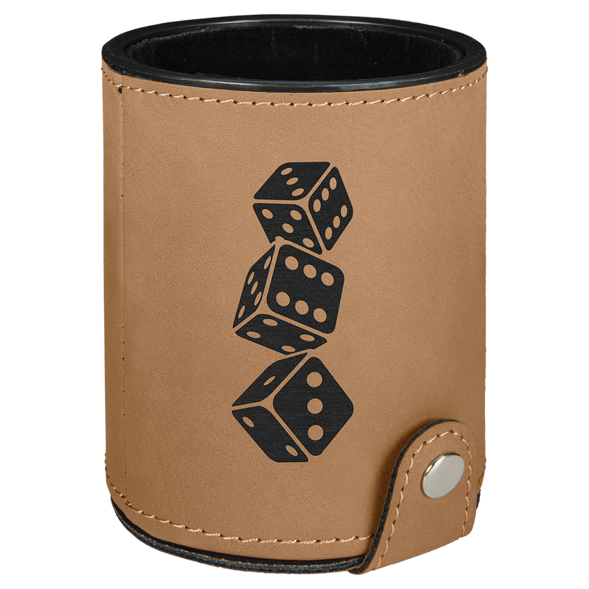 Laserable Leatherette Dice Cup with 5 Dice — Custom Branded | Personalized — product photo