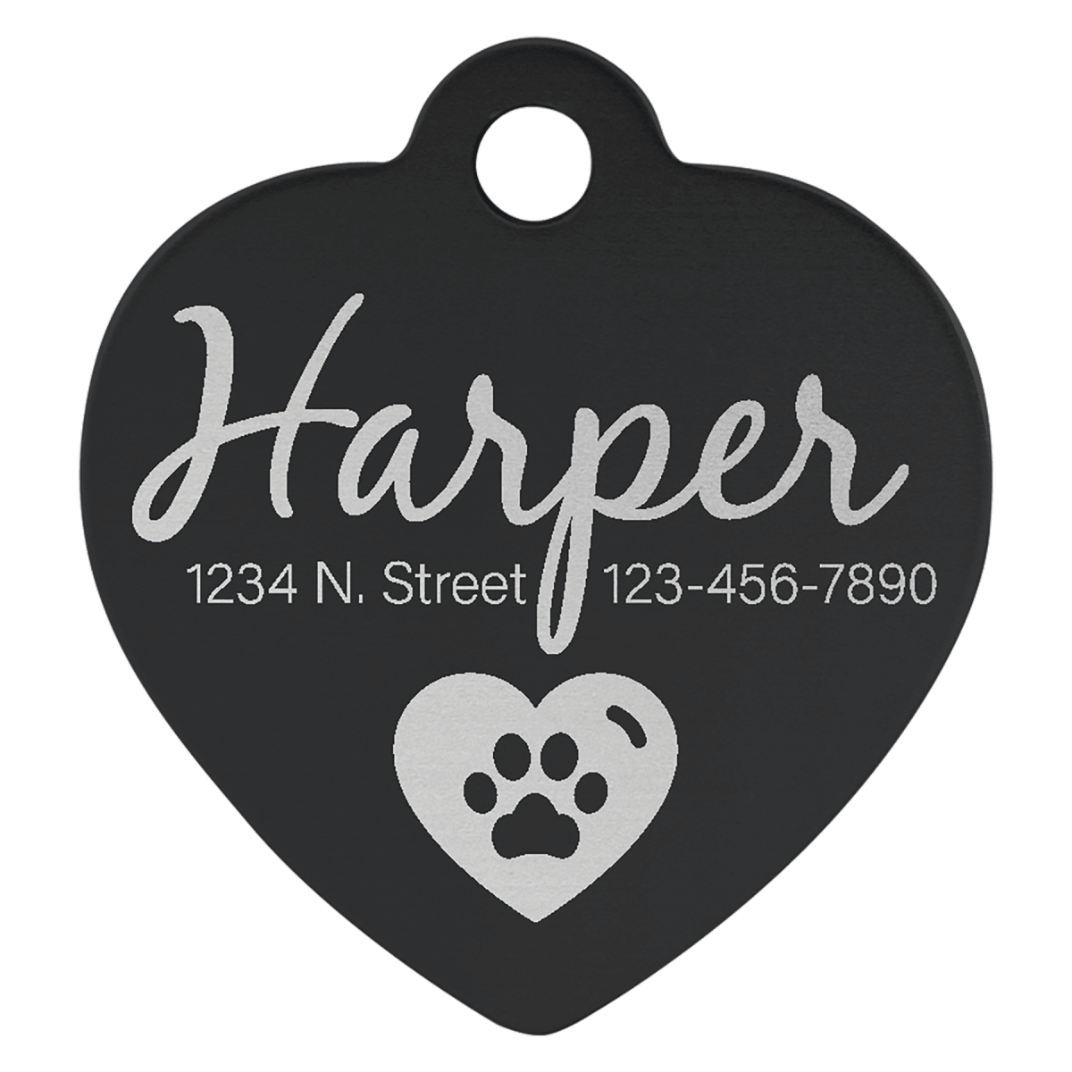 Custom Laserable Anodized Aluminum Heart Pet Tag (1