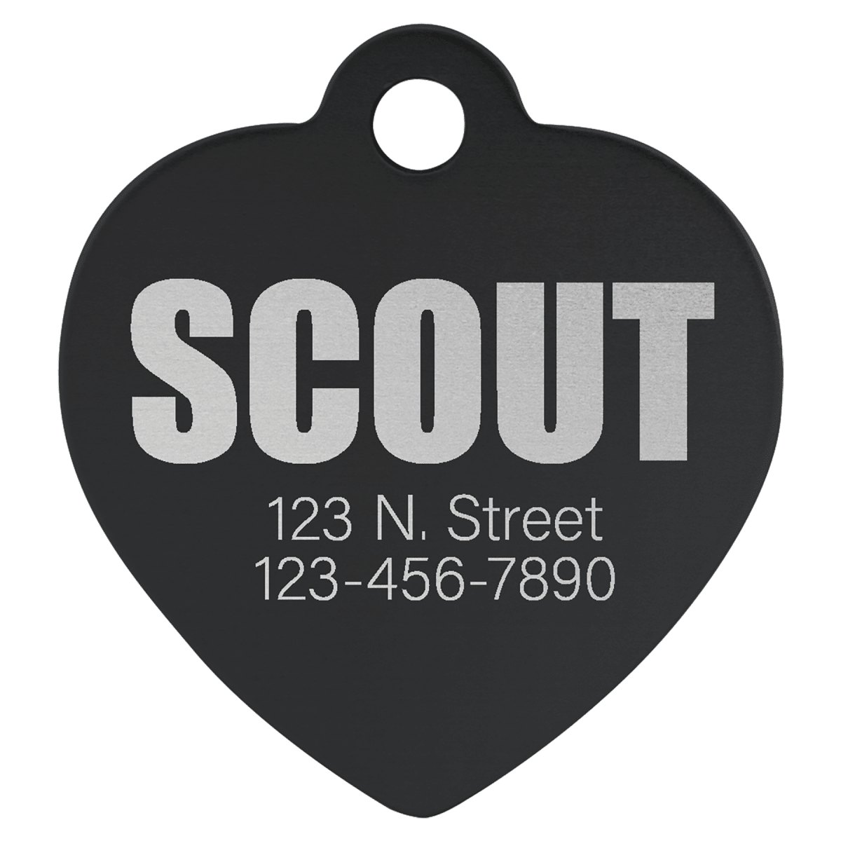 Custom Laserable Anodized Aluminum Heart Pet Tag (1 1/4
