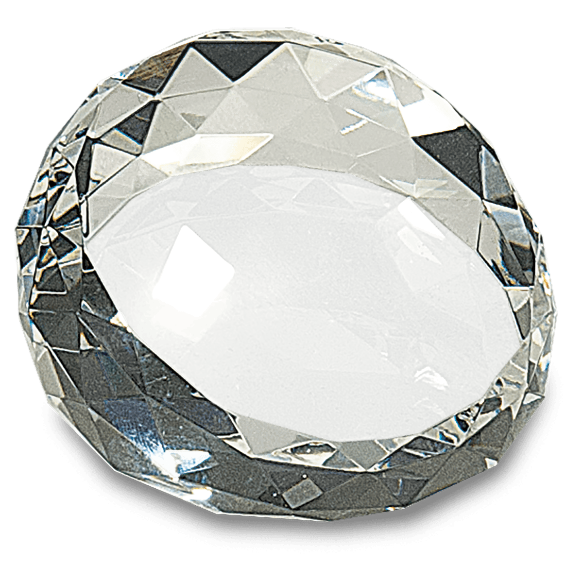 Custom Clear Round Crystal Facet Paperweight (2 1/2
