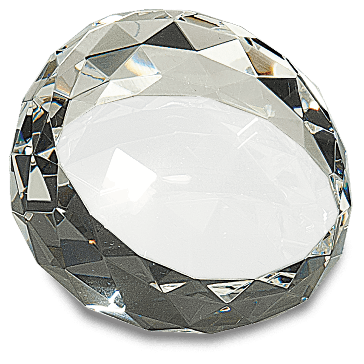 Custom Clear Round Crystal Facet Paperweight (3 1/2