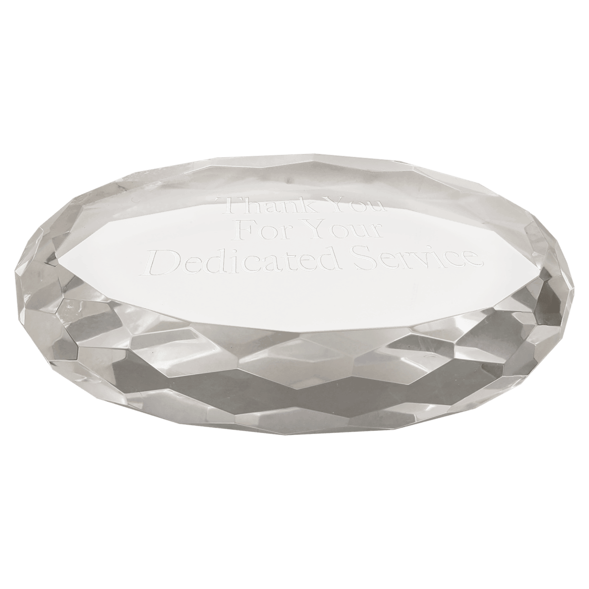 Custom Clear Oval Crystal Paperweight (4