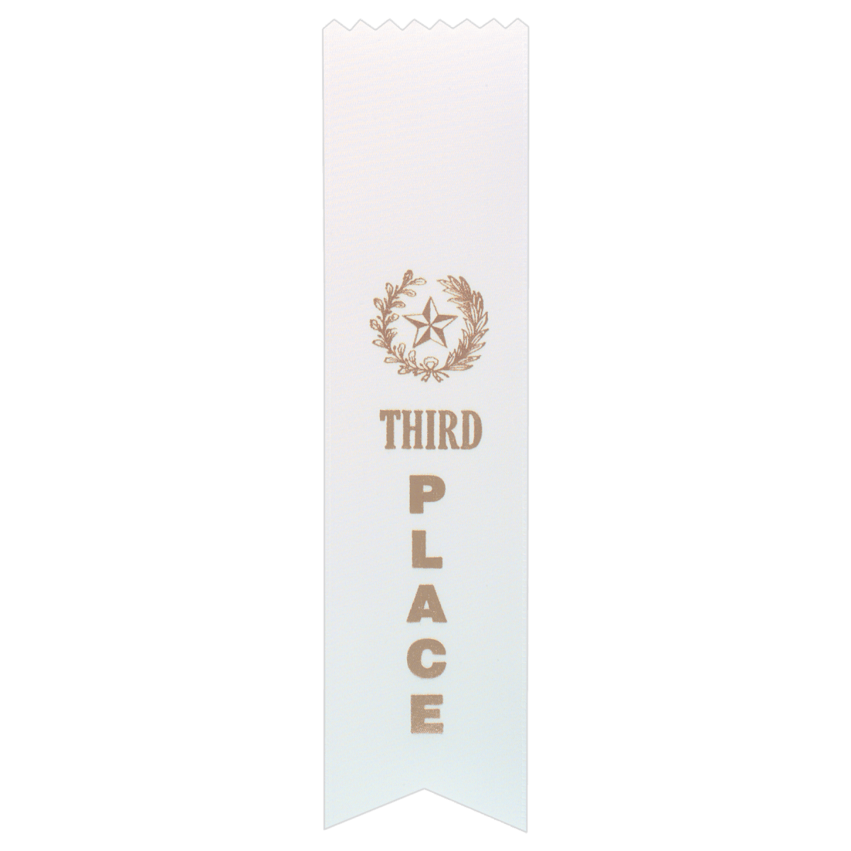 White 3rd Place Pinked Top Ribbon — Award Ribbon | Events & Ceremonies — product photo