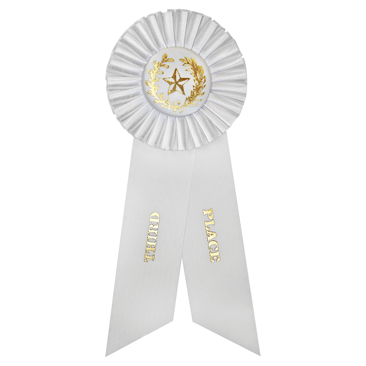 White 3rd Place Rosette Ribbon — Award Ribbon | Events & Ceremonies — product photo