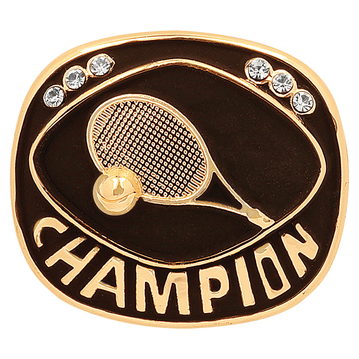 Gold Tennis Champion Ring Insert — Custom Branded Ring | Award-Ready — product photo