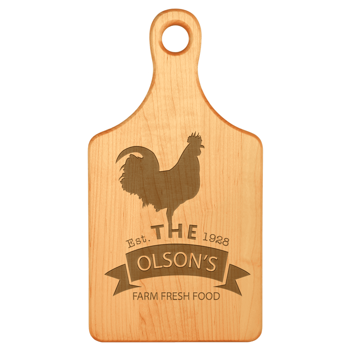 Custom Maple Paddle Shaped Cutting Board (13 1/2