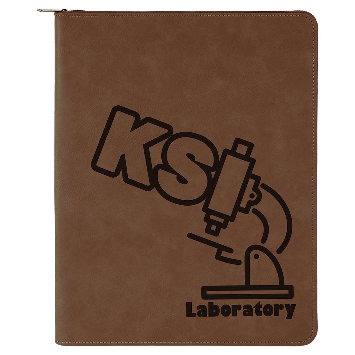 Custom with Zipper Laserable Leatherette Portfolio with Notepad (9 1/2
