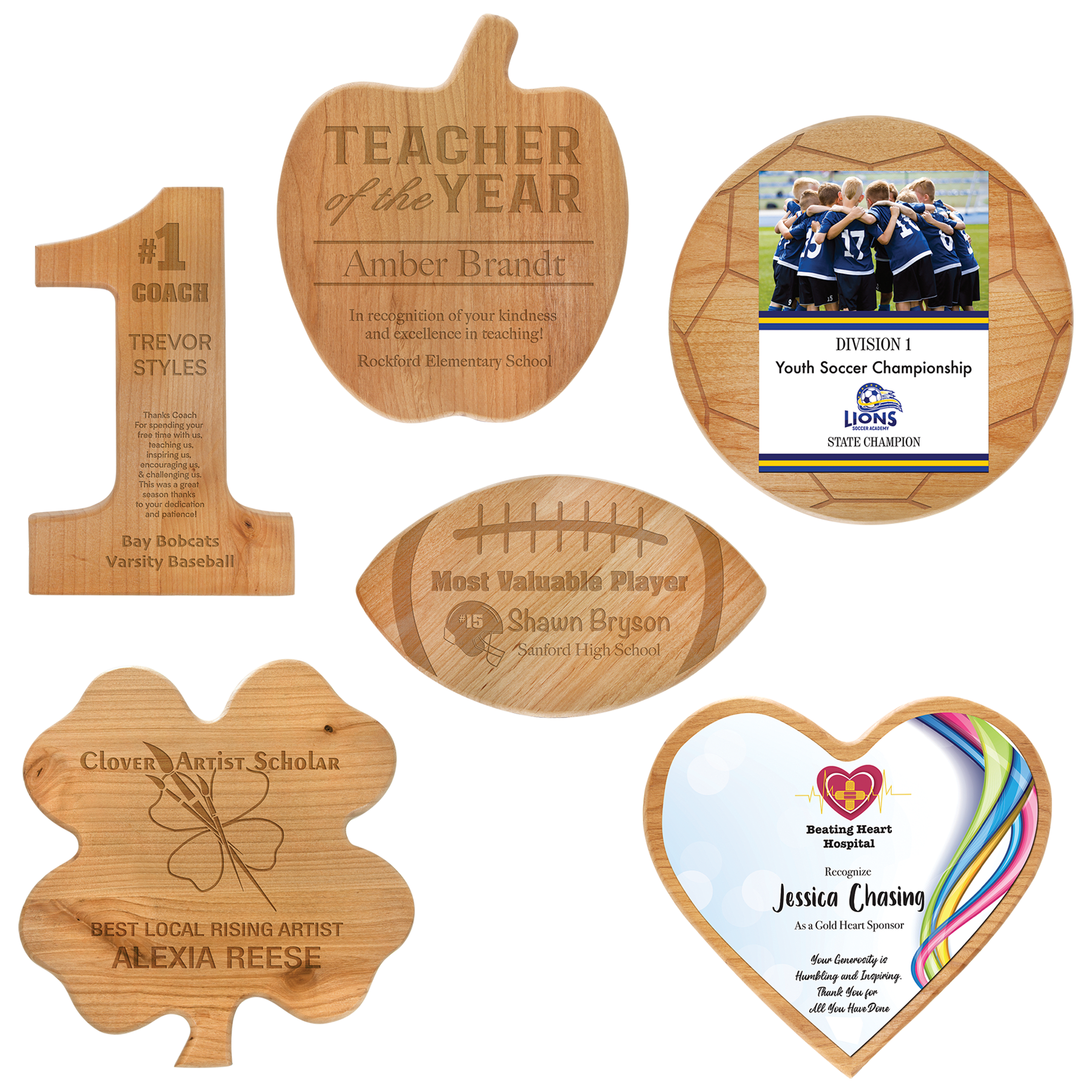 Alder Custom Plaque Sample Set