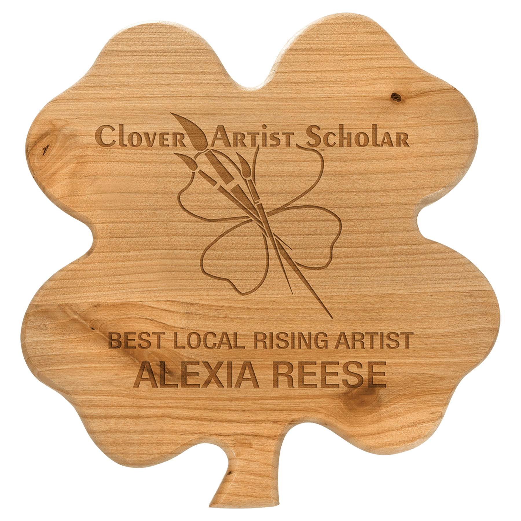 9 3/4" x 10 1/4" Alder Clover Plaque