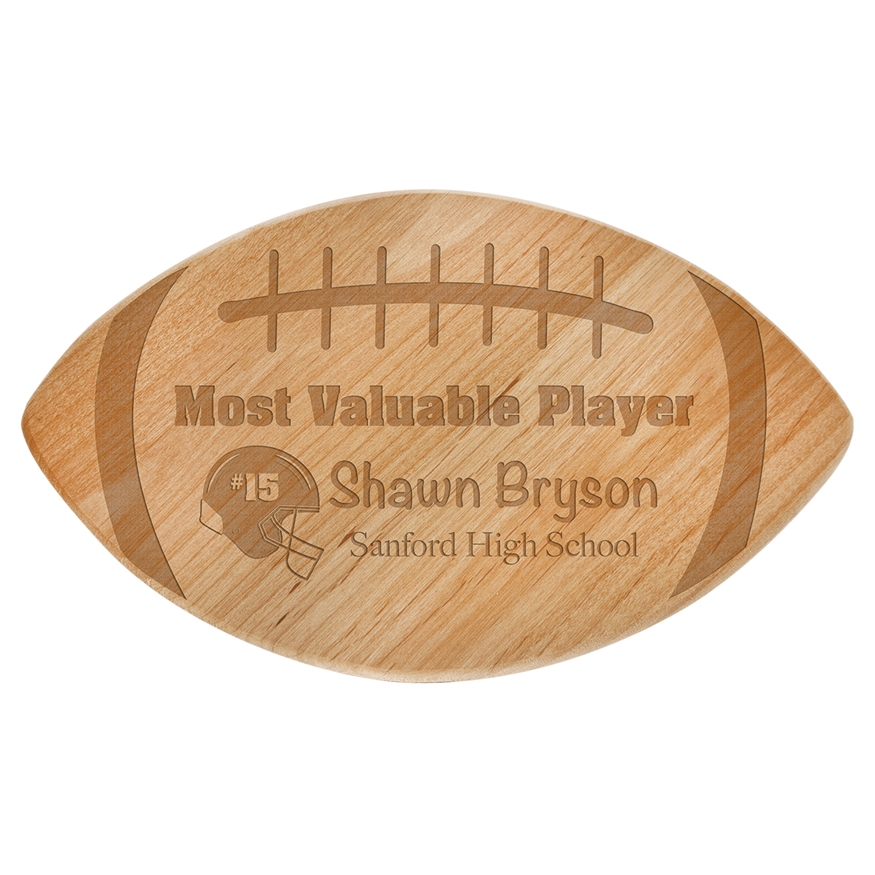 11" x 6 1/2" Alder Football Plaque