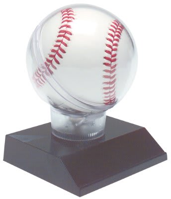 4 1/2" Pre-Assembled All Star Baseball Holder on Black Plastic Base