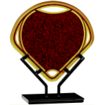 Red Infinity Fan Acrylic with Metal Stand