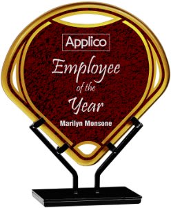 9 1/2" Red Infinity Fan Acrylic with Iron Stand