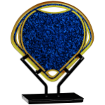 Blue Infinity Fan Acrylic with Metal Stand