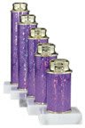 6 3/8" Purple Star Column with Base & Inst-Award Lid