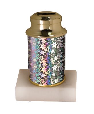 4 3/8" Silver Star Column with Base & Inst-Award Lid