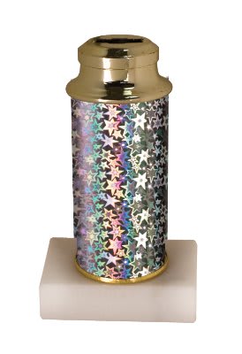 5 3/8" Silver Star Column with Base & Inst-Award Lid