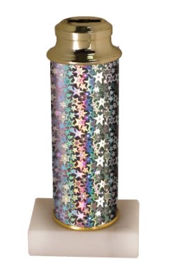 6 3/8" Silver Star Column with Base & Inst-Award Lid