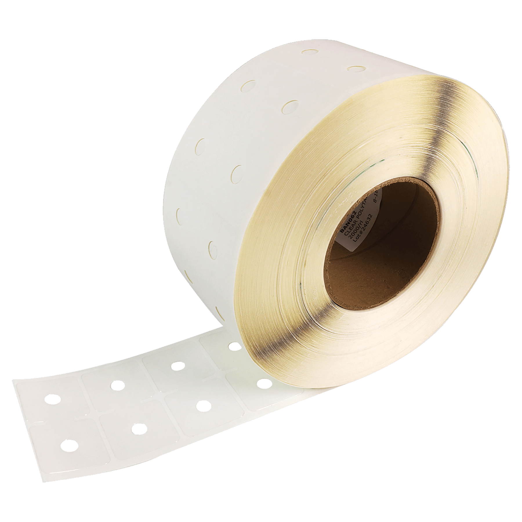 3 1/4" x 1 1/2" Clear PolyTabs  (order 1 for a roll of 2,000)