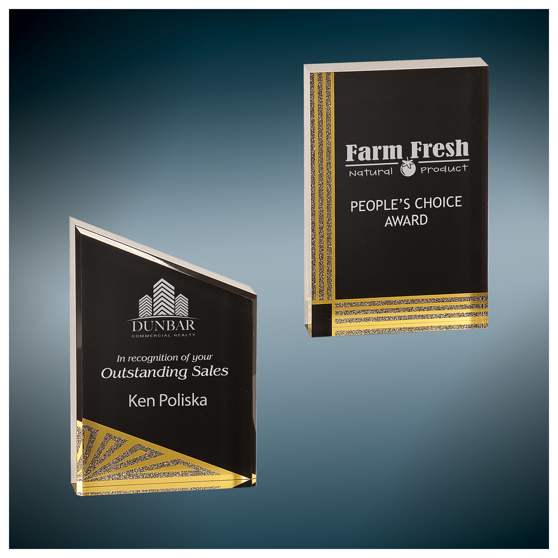 6" Black Diamond Acrylic Stand Up Sample Set