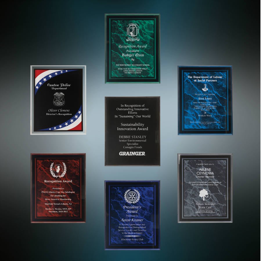 8" x 10" Border Clear-Plaq Acrylic Blank Sample Set