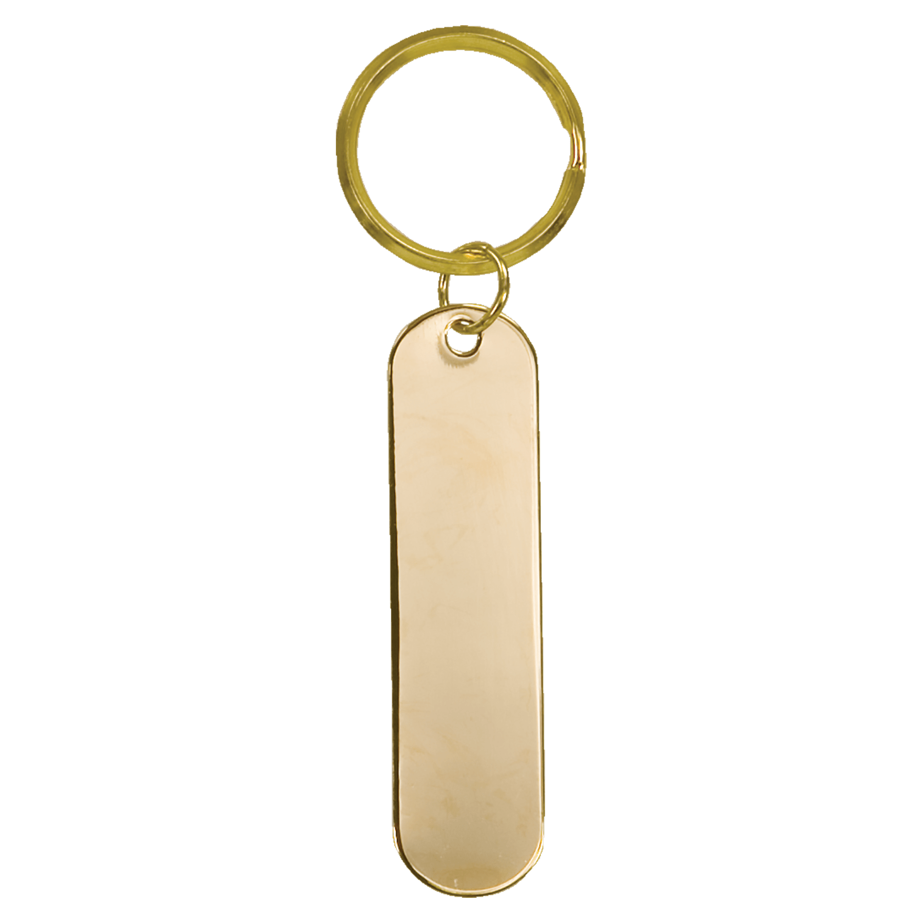 3/4" x 3" Gold Bar Brass Keychain