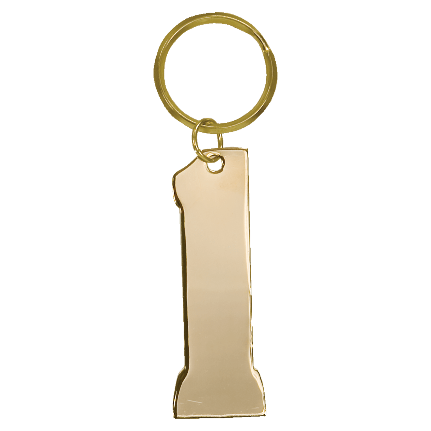 3/4" x 2 3/4" Gold #1 Brass Keychain