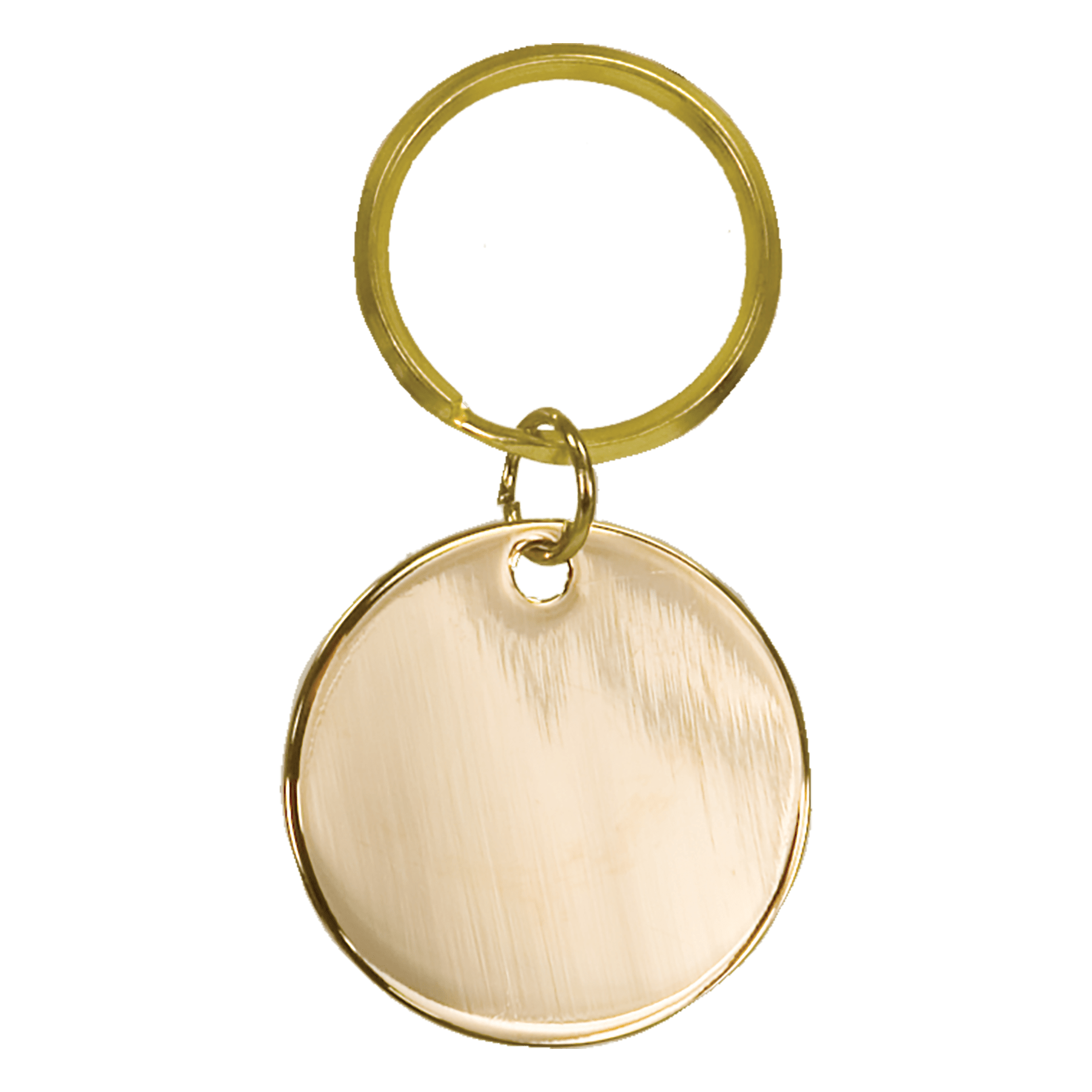 1 1/2" Gold Blank Circle Brass Keychain