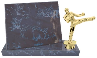 7 3/4" x 5 3/4" Black Marble Finish Standup Plaque