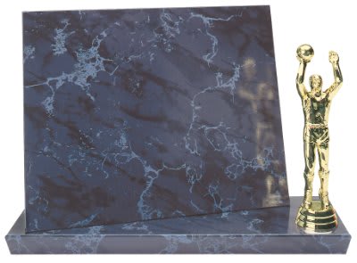 9 3/4" x 7 3/4" Black Marble Finish Standup Plaque
