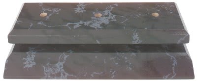 3 3/4" x 8 1/4" x 3/4" Black Marble Finish Slant Front 2-Post Set