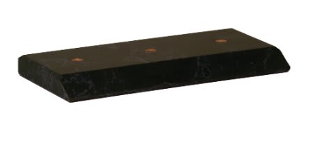 3 3/4" x 8 1/4" x 3/4" Black Marble Finish Slant Front 2-Post Base