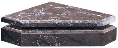 8" x 8" x 1 1/2" Black Marble Finish 3-Post Set