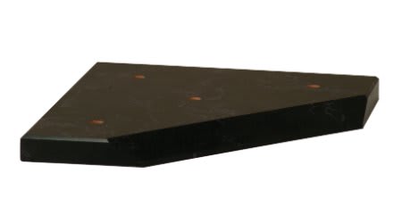8 1/4" x 8 1/4" x 3/4" Black Marble Finish Slant Front 3-Post Base