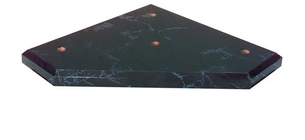 7 1/4" x 7 1/4" x 5/8" Black Marble Finish 3-Post Lid