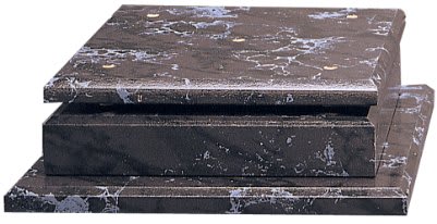 9 3/4" x 9 3/4" x 2 1/8" Black Marble Finish 4-Post Set