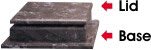9 3/4" x 9 3/4" x 2 1/8" Black Marble Finish 4-Post Base