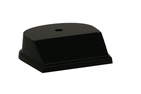3 3/4" x 3 3/4" Black Centerhole Countersunk Big Plate Rounded Plastic Base