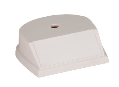 3 3/4" x 3 3/4" White Centerhole Countersunk Big Plate Rounded Plastic Base