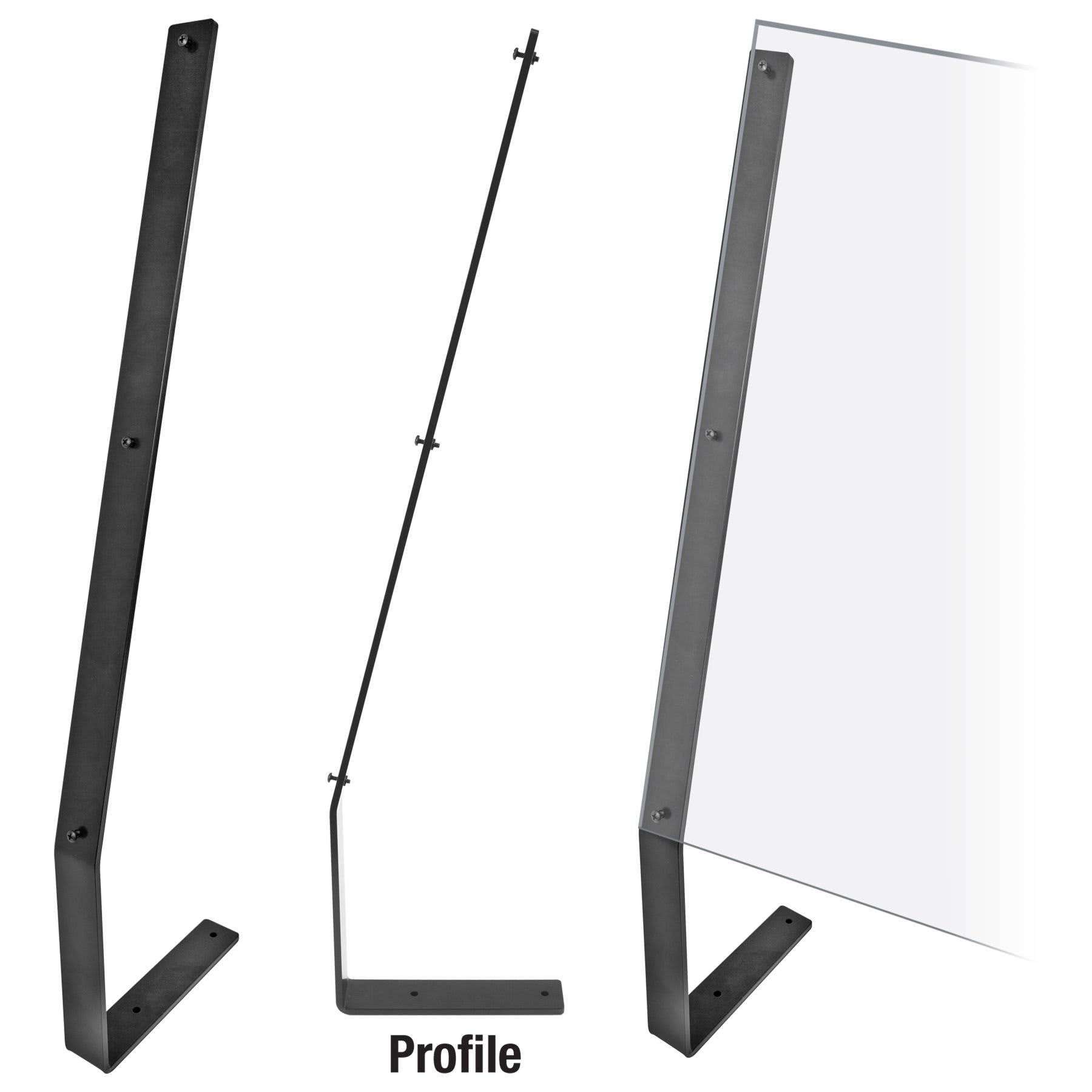 24" Black Standing Acrylic Bracket-Priced Per Piece