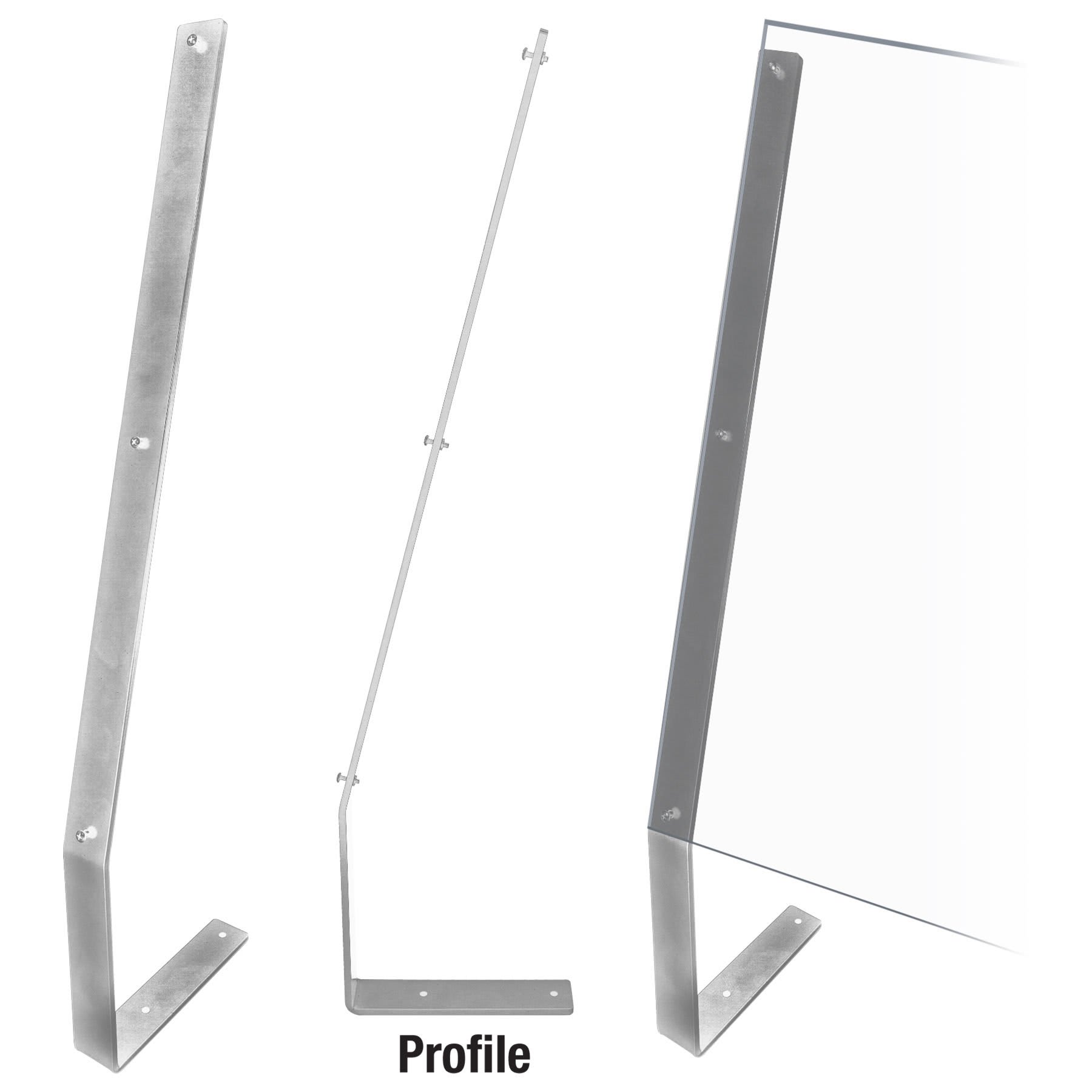 24" Silver Standing Acrylic Bracket-Priced Per Piece