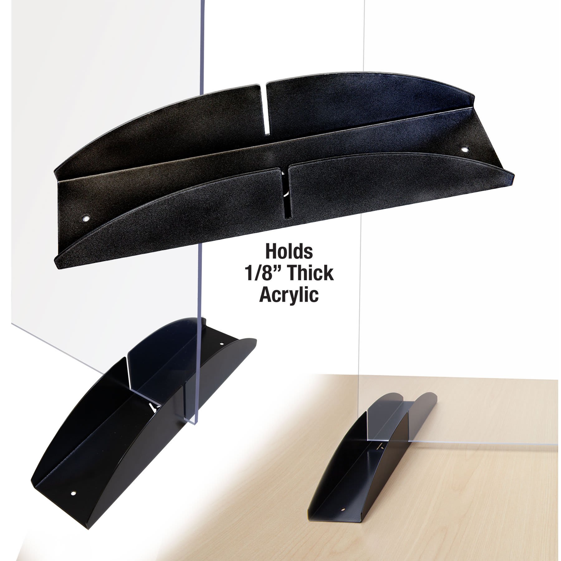 1/8" Black Acrylic Bracket Stand-Priced per Piece