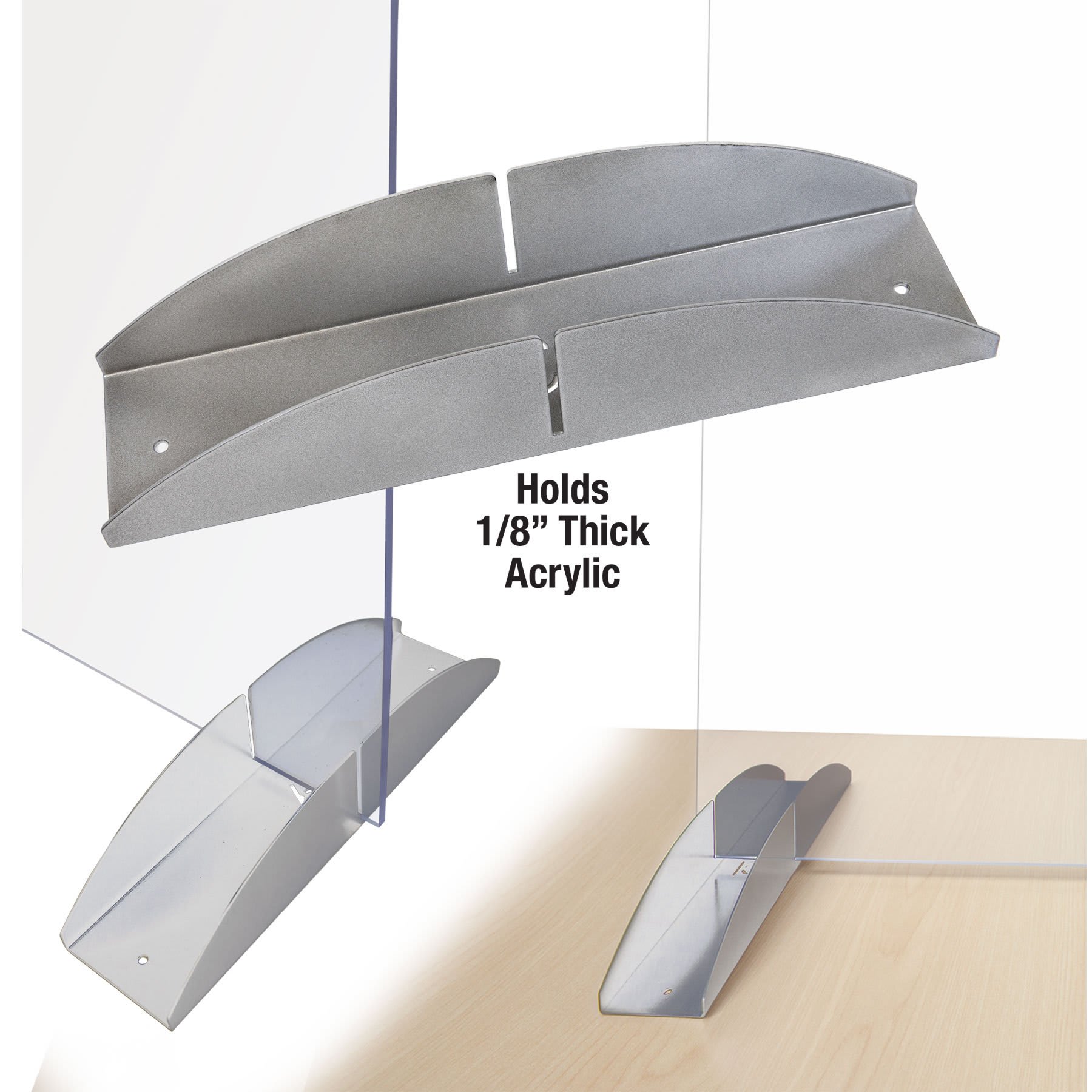 1/8" Silver Acrylic Bracket Stand-Priced Per Piece