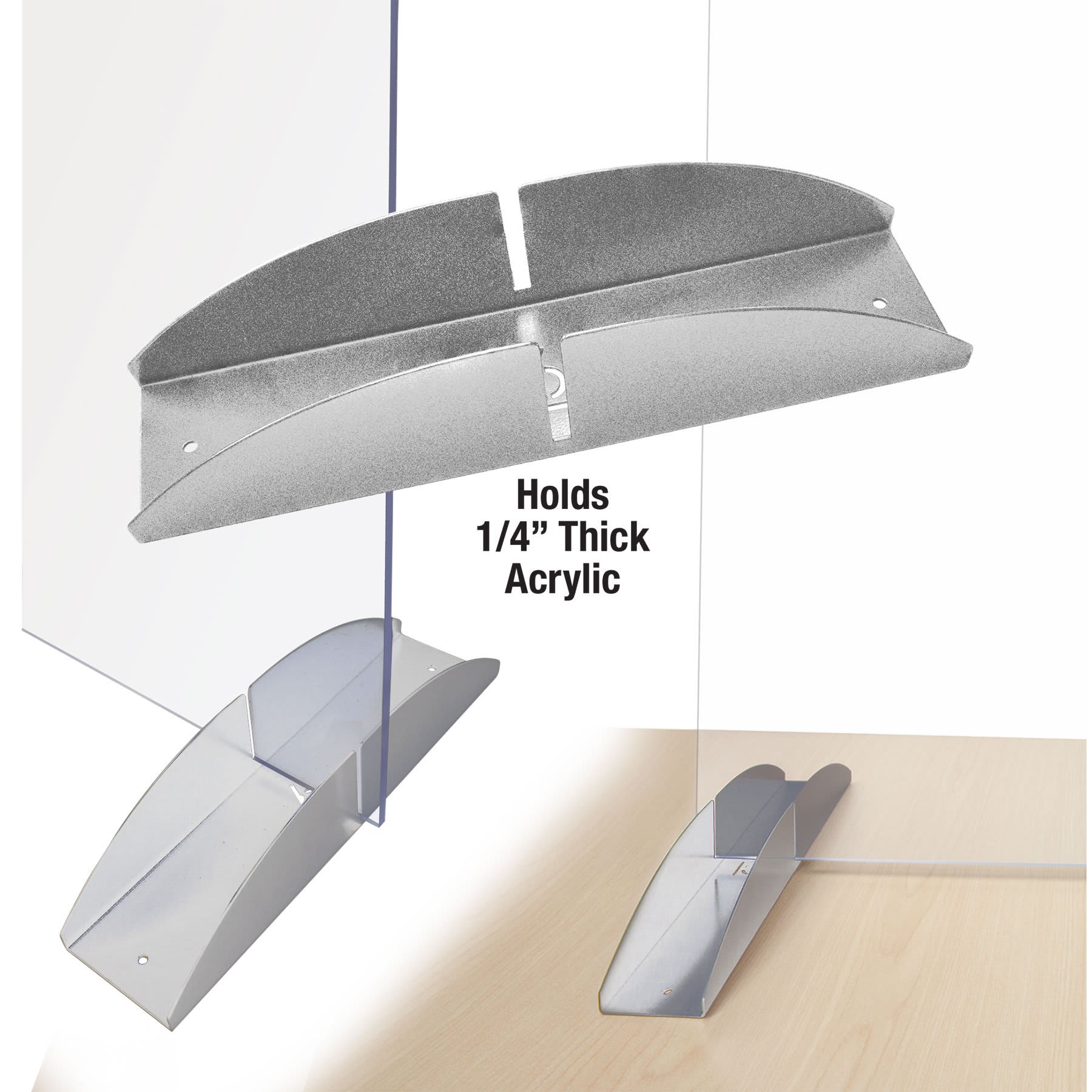 1/4" Silver Acrylic Bracket Stand-Priced Per Piece