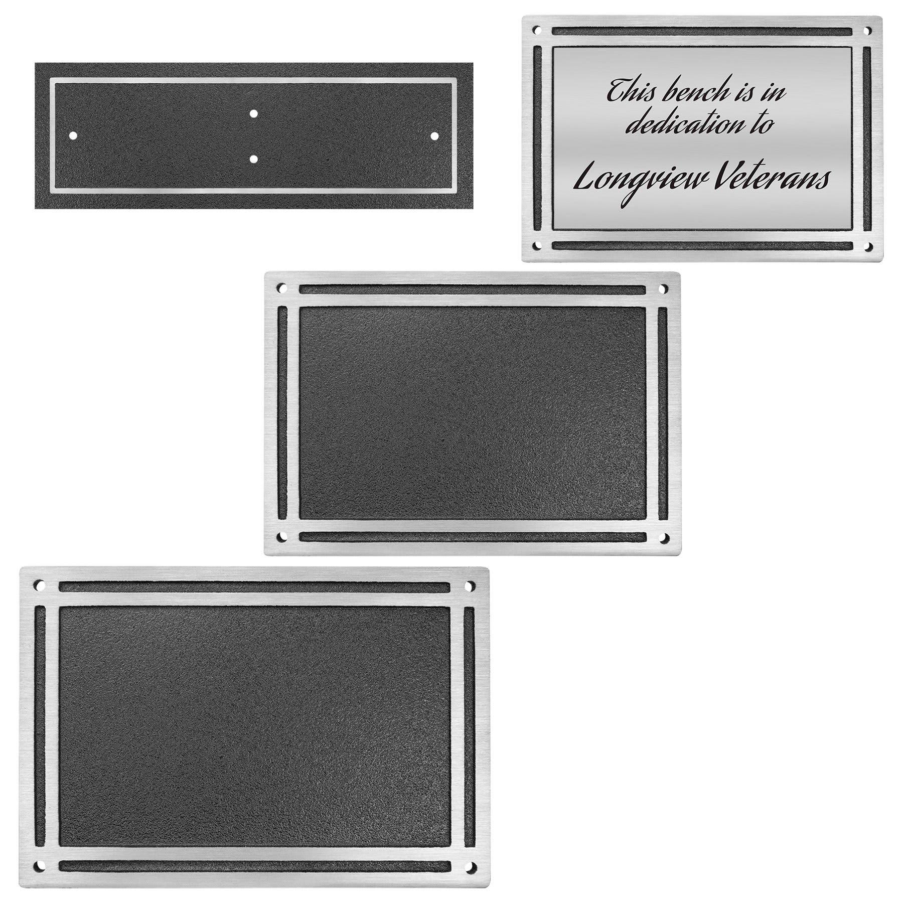 Silver/Black Rectangle Cast Aluminum Sign with Mount Screws