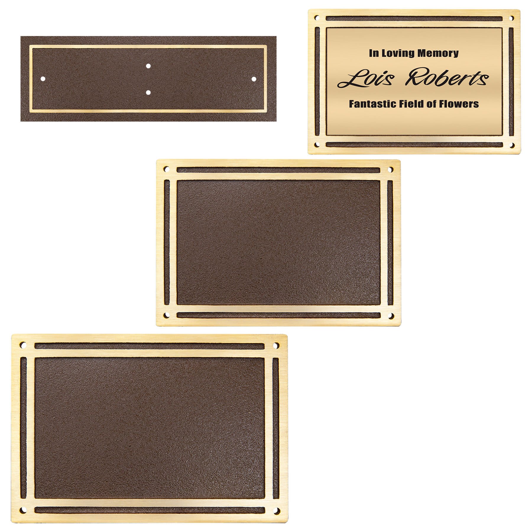 Bronze/Brown Rectangle Cast Aluminum Sign with Mount Screws