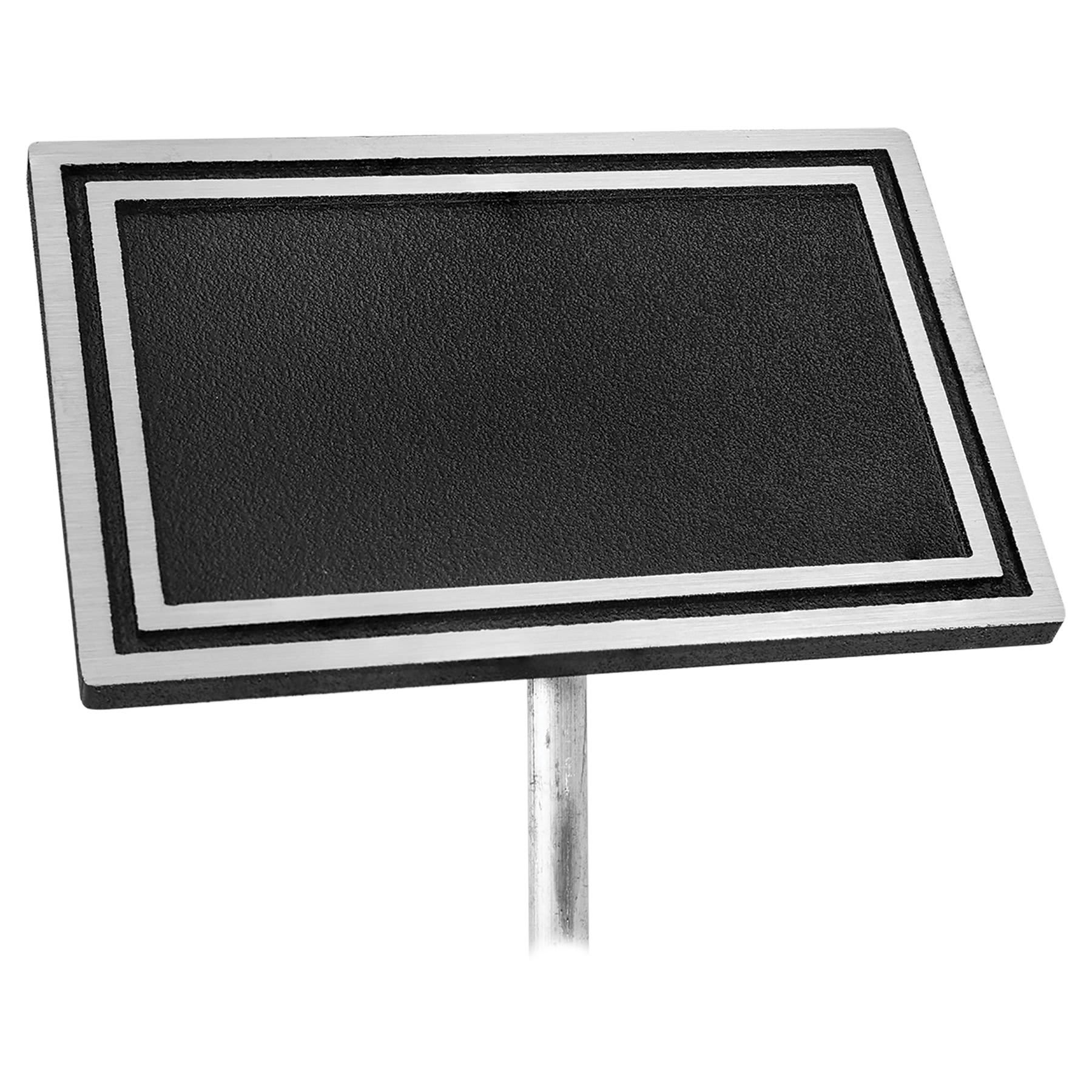 6" x 4" Silver/Black Rectangle Cast Aluminum Sign with 24" Aluminum Rod