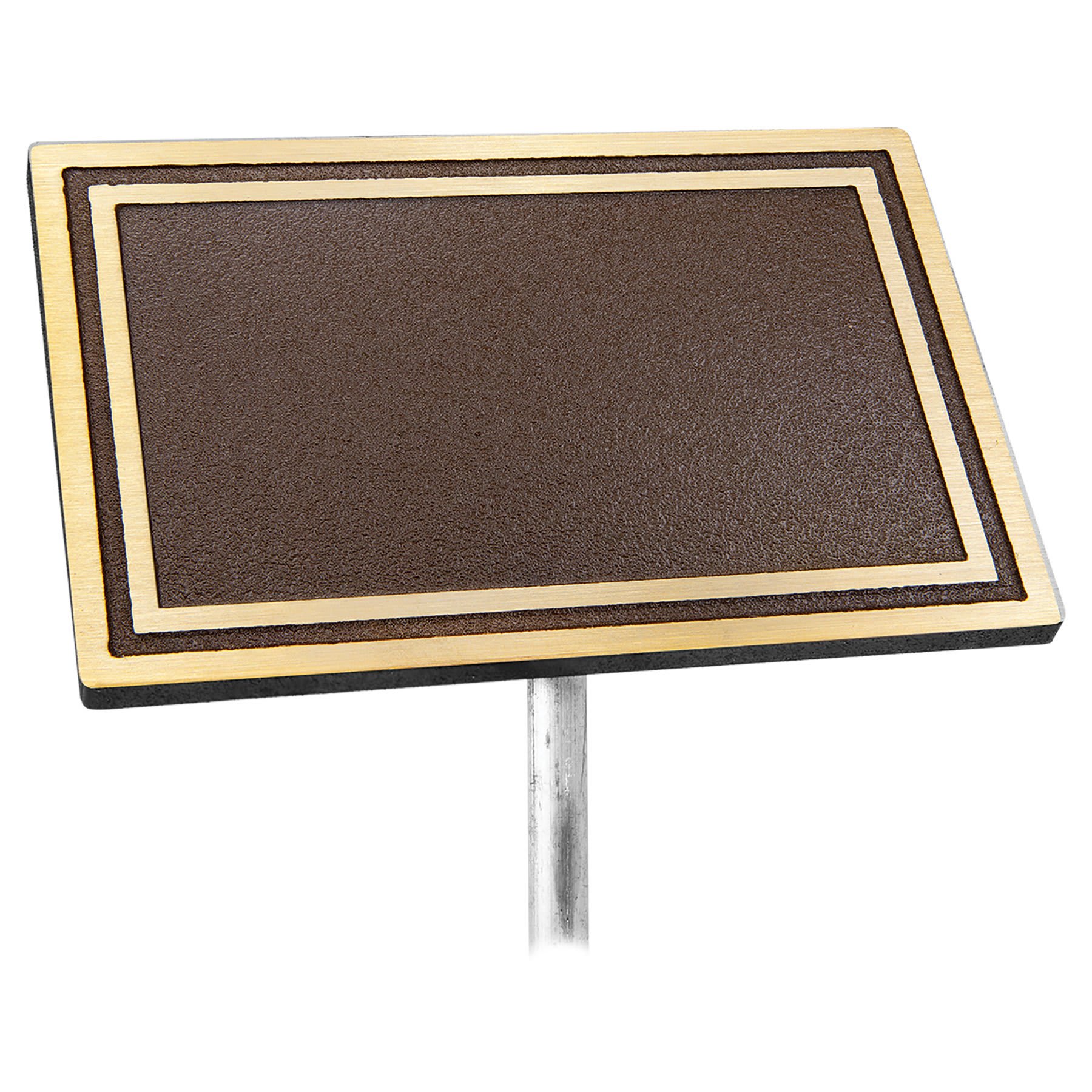 6" x 4" Bronze/Brown Rectangle Cast Aluminum Sign with 24" Aluminum Rod
